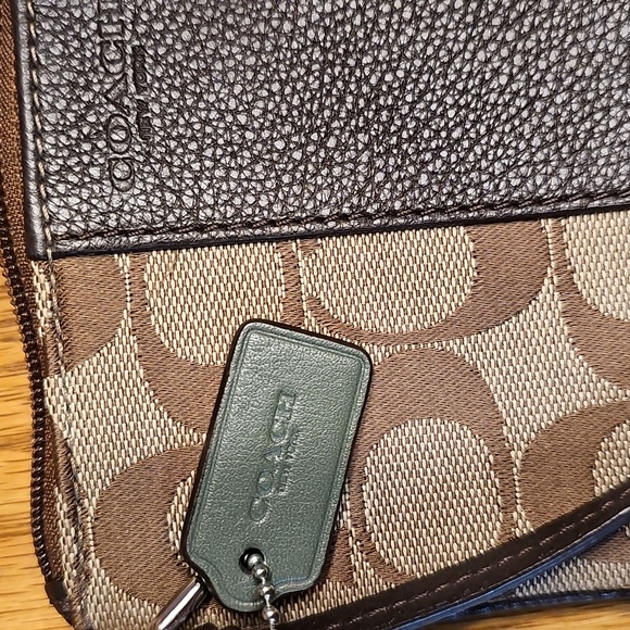 Coach Brown and Tan Signature C Wristlet - Picture 11 of 11